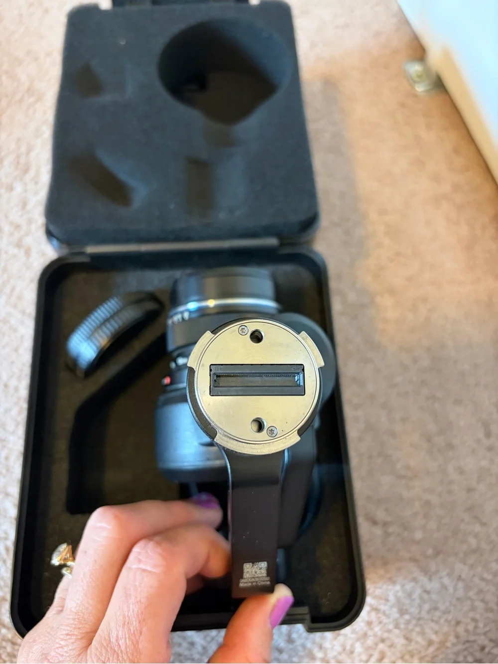 DJI Black Camera Gimbal Lens Mount with 12mm Olympus Cap